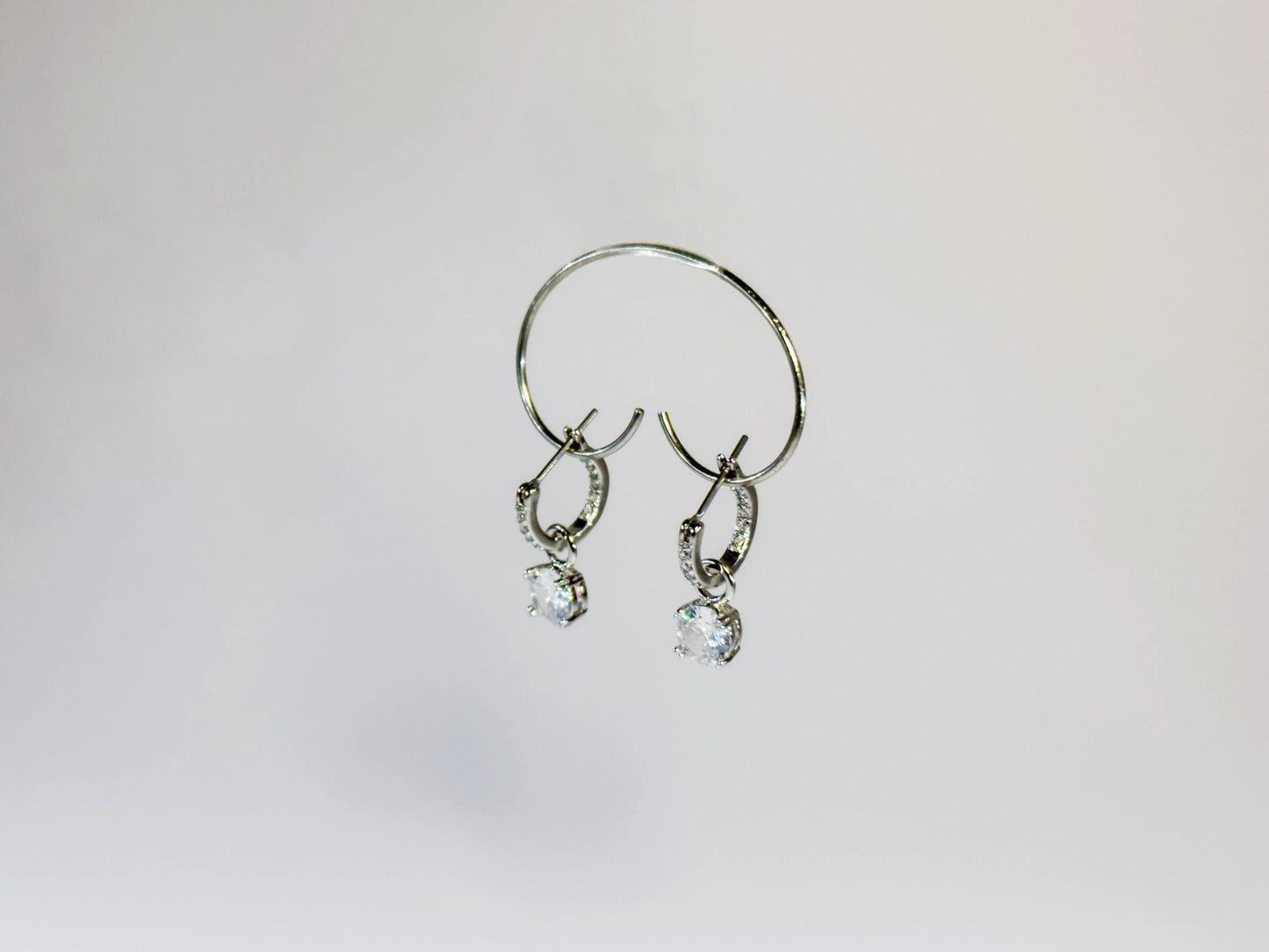 Swarovski Stilla Drop Naušnice (Rhodium Plated, Round Cut Zirconia)