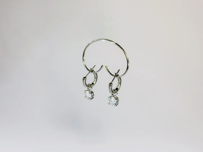 Swarovski Stilla Drop Naušnice (Rhodium Plated, Round Cut Zirconia)
