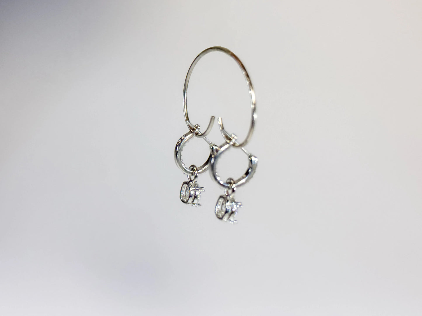 Swarovski Stilla Drop Naušnice (Rhodium Plated, Round Cut Zirconia)
