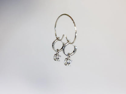 Swarovski Stilla Drop Naušnice (Rhodium Plated, Round Cut Zirconia)