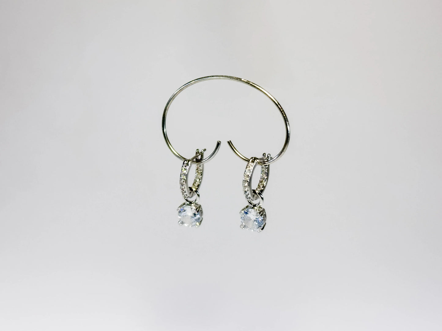 Swarovski Stilla Drop Naušnice (Rhodium Plated, Round Cut Zirconia)