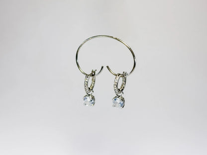 Swarovski Stilla Drop Naušnice (Rhodium Plated, Round Cut Zirconia)