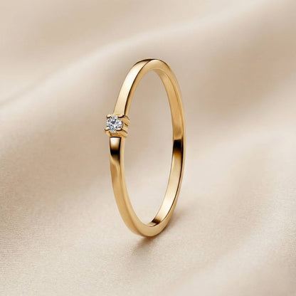Pandora Era Prsten Jedan Sjajni Cirkon (Posebna Pandora legura metala s 14k pozlatom)