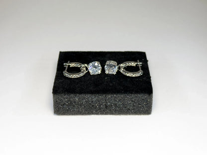 Swarovski Stilla Drop Naušnice (Rhodium Plated, Round Cut Zirconia)