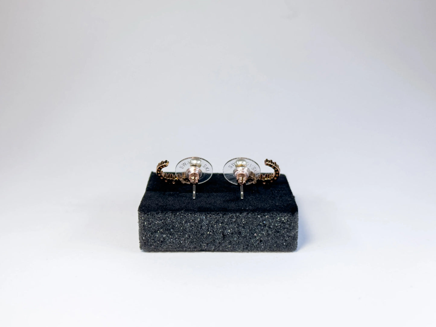 Swarovski Matrix Pearl Hoop Naušnice (Rose Gold Plated, Crystal Pearl)