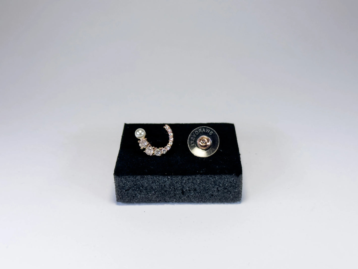Swarovski Matrix Pearl Hoop Naušnice (Rose Gold Plated, Crystal Pearl)