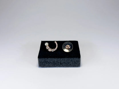 Swarovski Matrix Pearl Hoop Naušnice (Rose Gold Plated, Crystal Pearl)