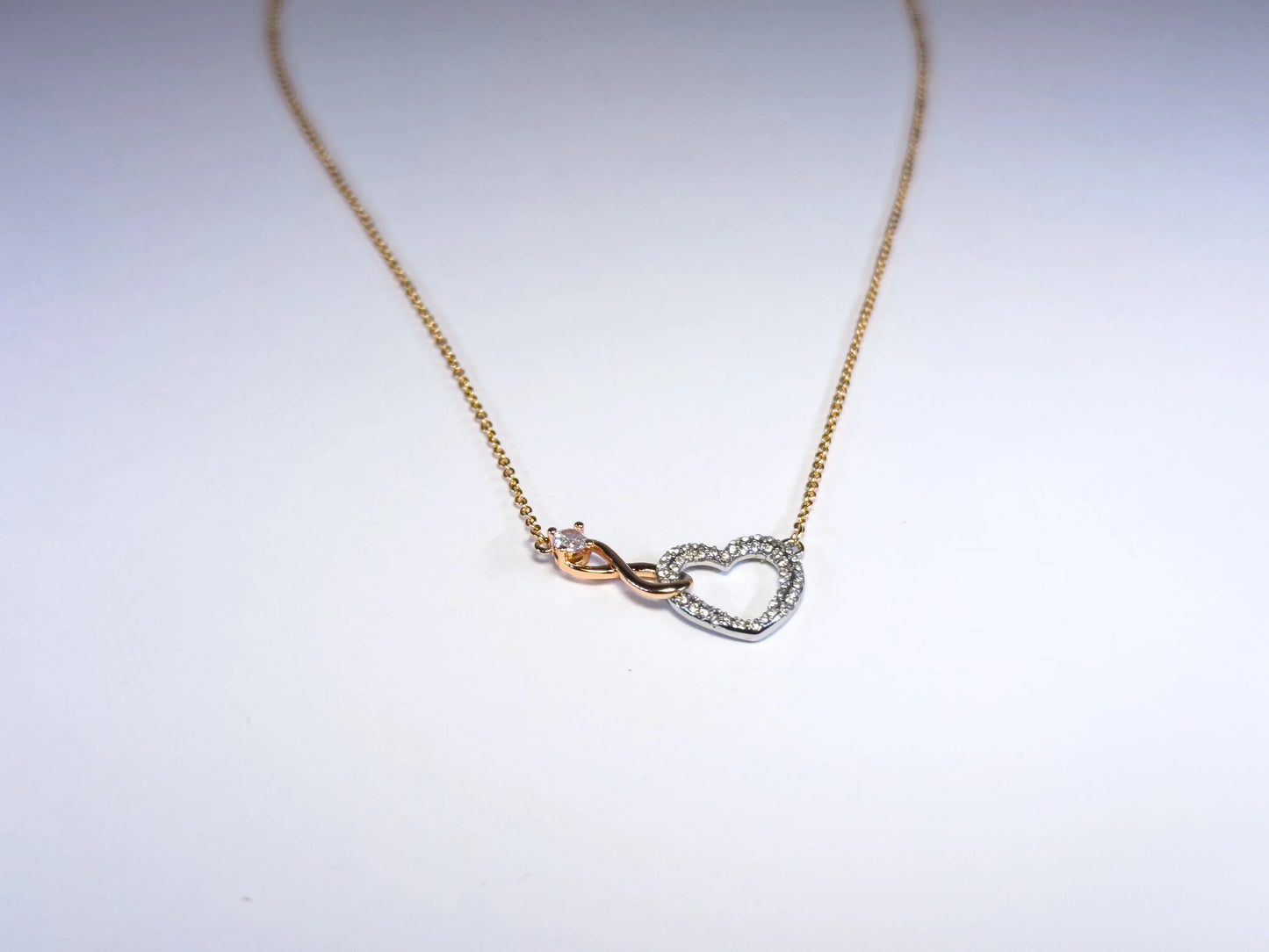 Swarovski Infinity & Heart Ogrlica (Mixed Metal Finish, Zirconia)