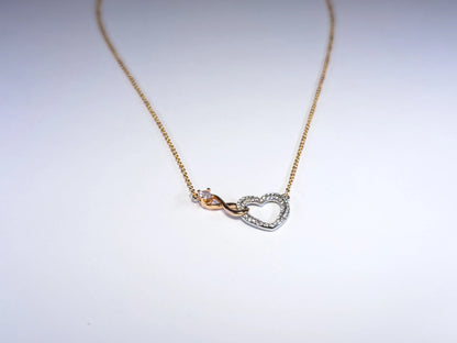 Swarovski Infinity & Heart Ogrlica (Mixed Metal Finish, Zirconia)
