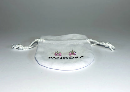 Pandora Svjetlucave Roza Mašna Naušnice (Srebro 925)