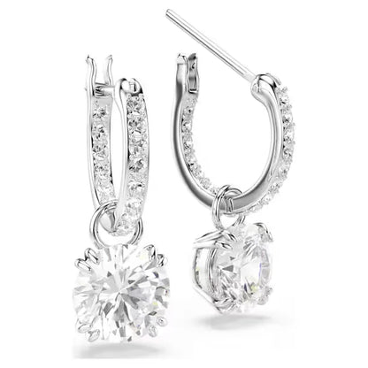 Swarovski Stilla Drop Naušnice (Rhodium Plated, Round Cut Zirconia)